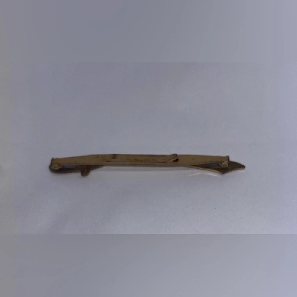 Vintage Folding Tie Bar Clip, Sword with Gold Tone